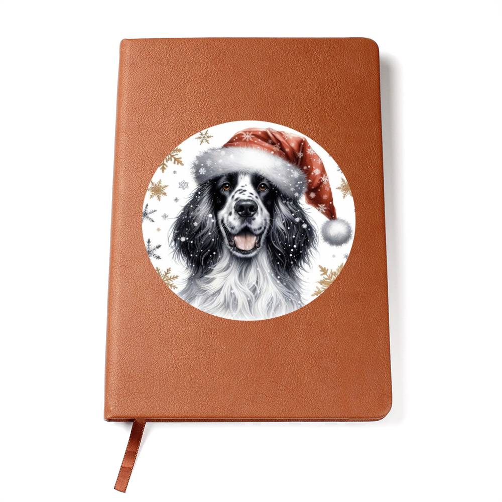 Christmas Dog - English Setter - Vegan Leather Journal