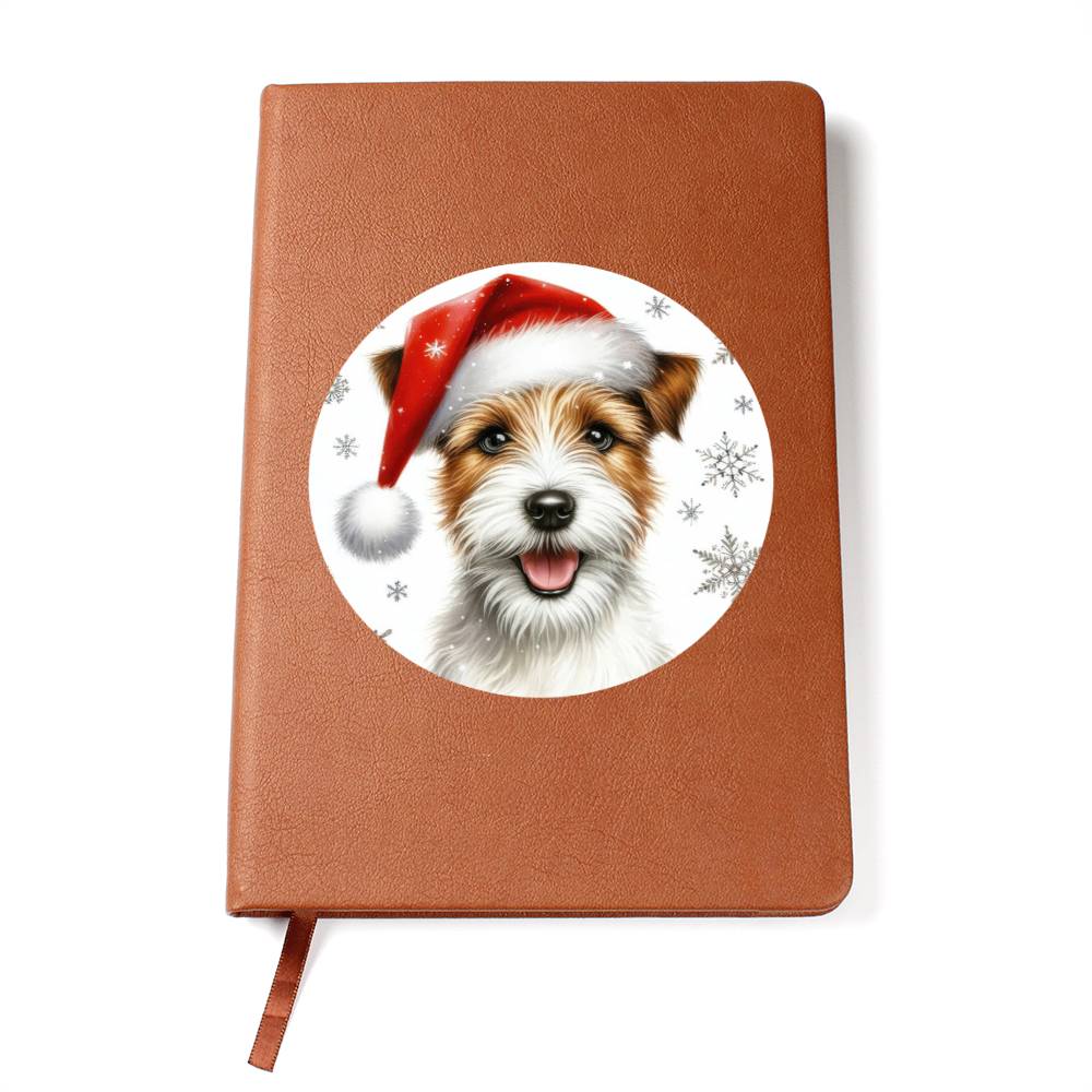 Christmas Dog - Parson Russell Terrier - Vegan Leather Journal
