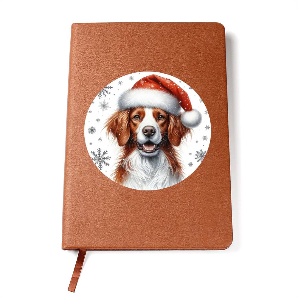 Christmas Dog - Brittany - Vegan Leather Journal