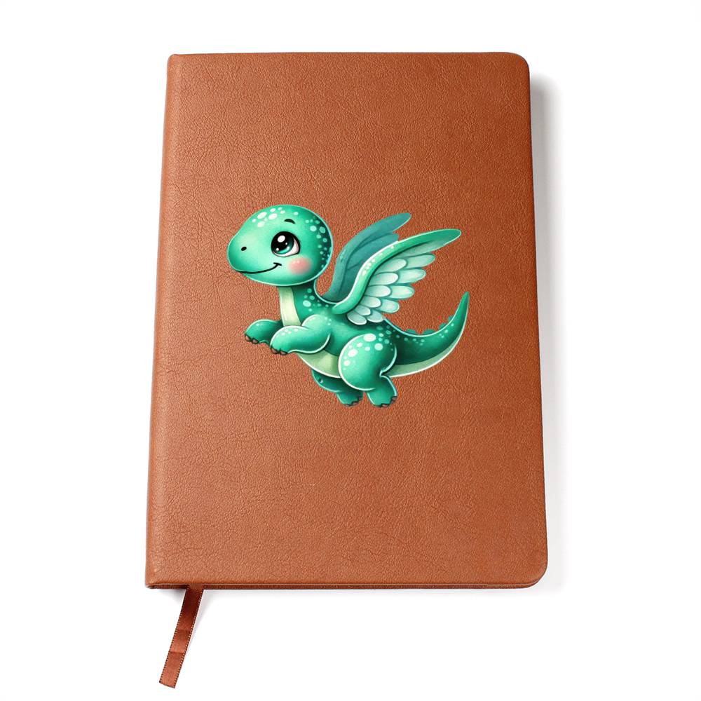 Colorful Baby Dinosaur 015 - Vegan Leather Journal