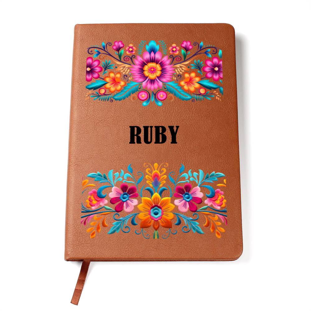 Ruby (Mexican Flowers 1) - Vegan Leather Journal