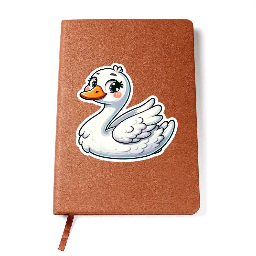 Cute Swan sticker 185 - Vegan Leather Journal