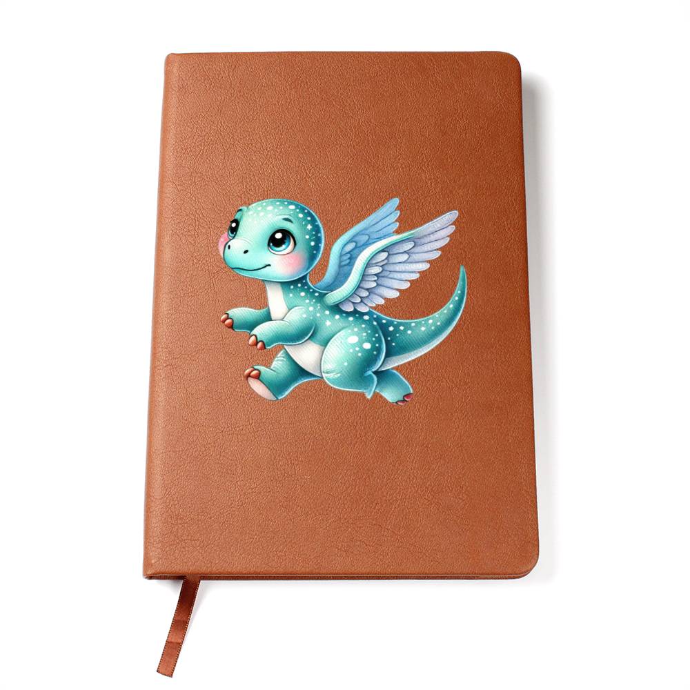 Colorful Baby Dinosaur 026 - Vegan Leather Journal