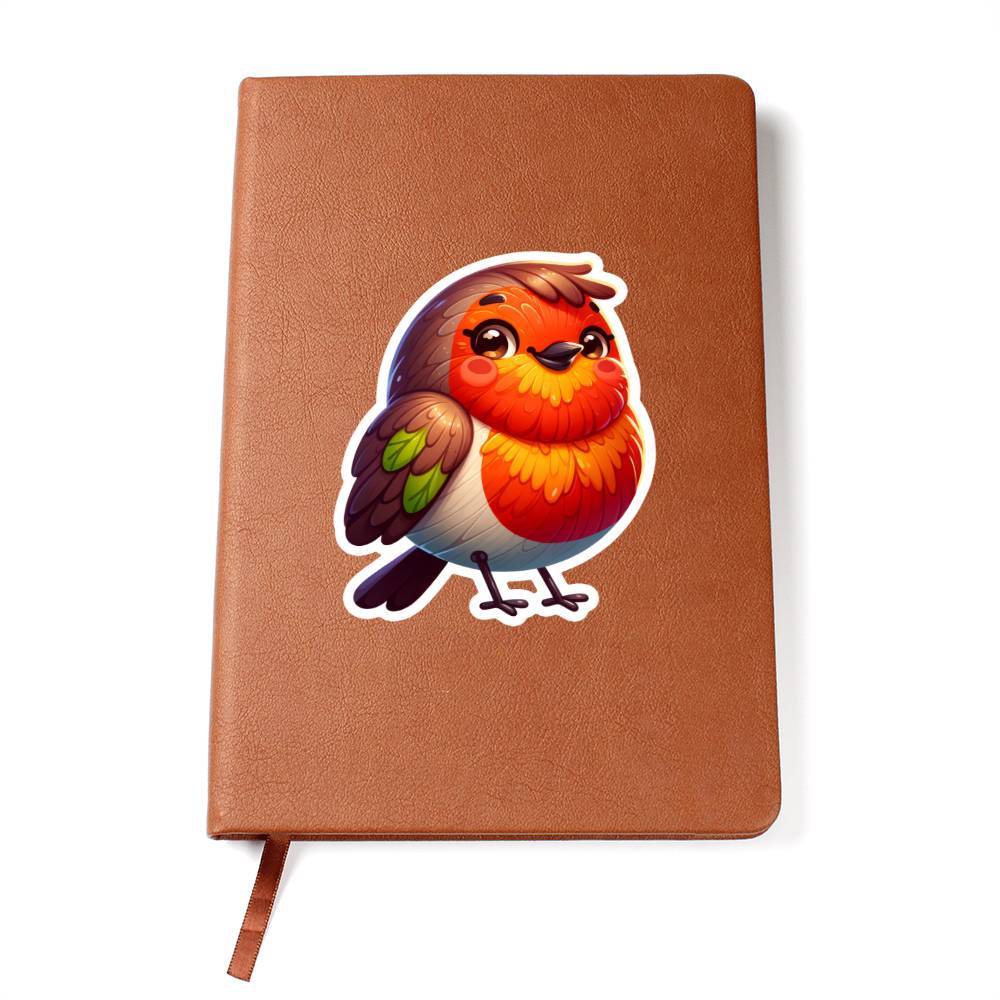 Cute Robin sticker 148 - Vegan Leather Journal