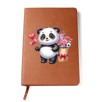 Valentine's Day Panda 007 - Vegan Leather Journal