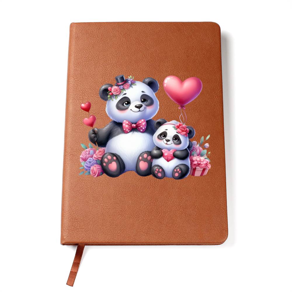 Valentine's Day Panda 006 - Vegan Leather Journal