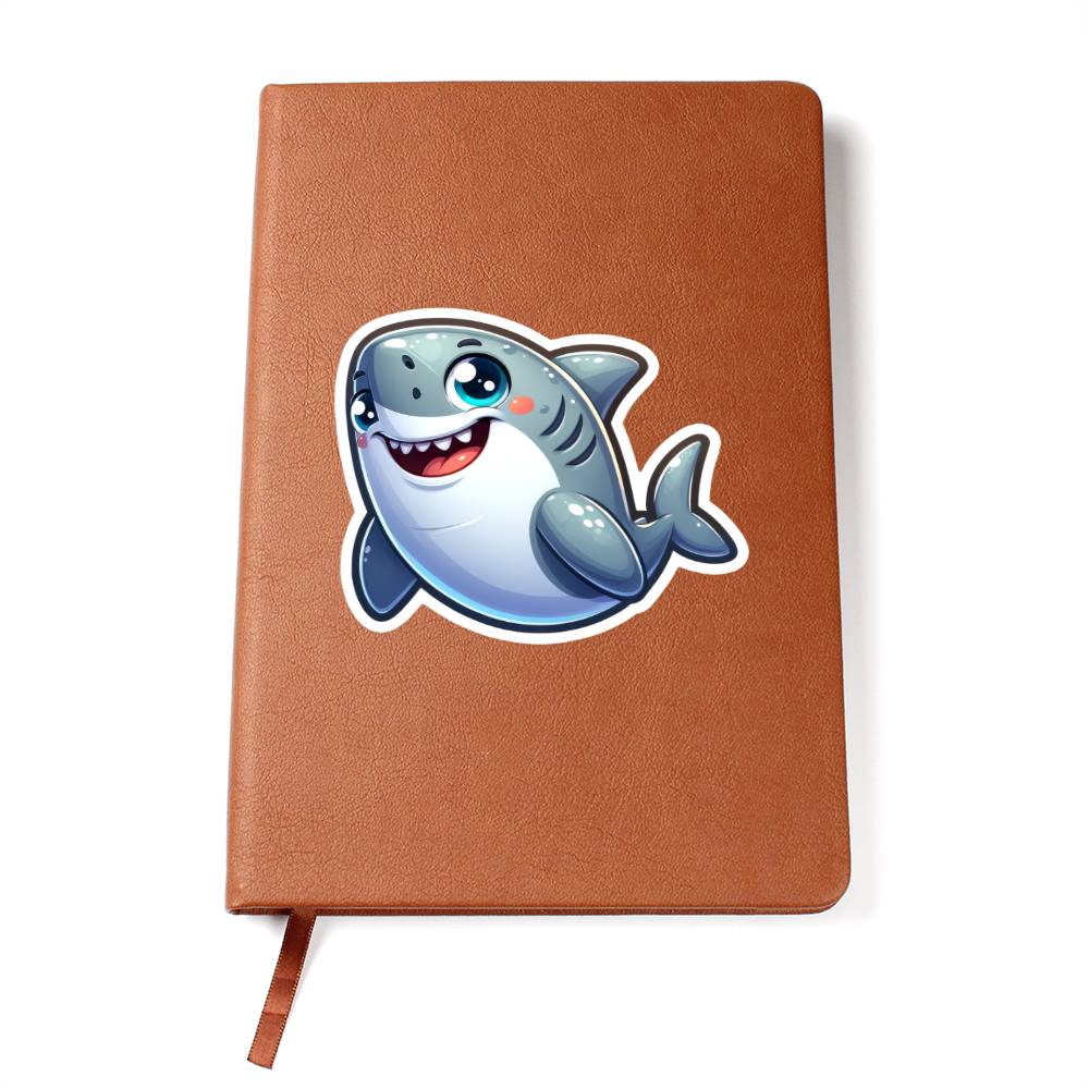 Cute Shark sticker 162 - Vegan Leather Journal