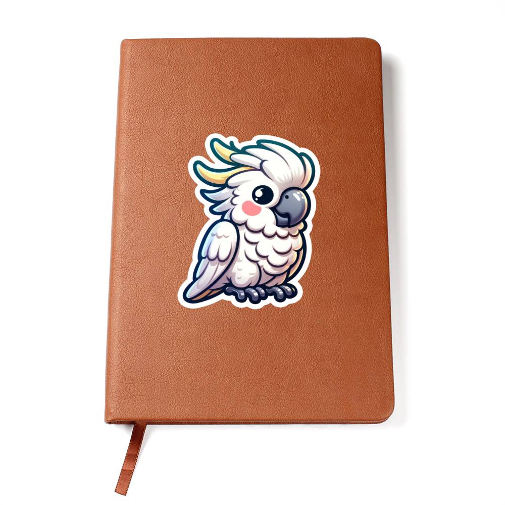Cute Cockatoo sticker 30 - Vegan Leather Journal