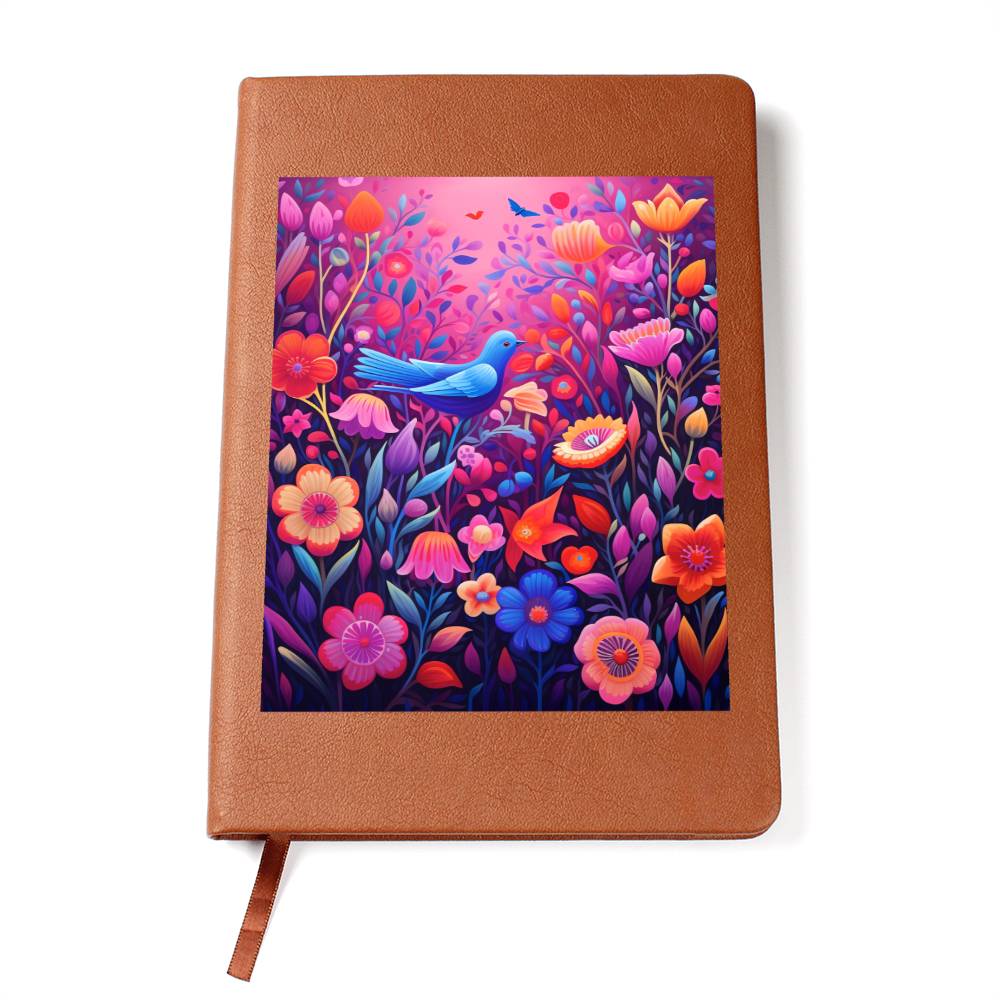 Birds And Floral Design 054 - Vegan Leather Journal