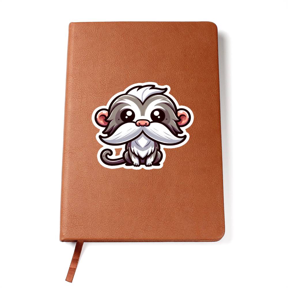 Cute Emperor Tamarin sticker 48 - Vegan Leather Journal