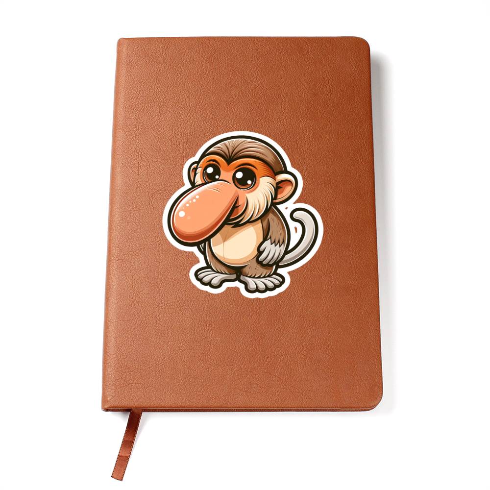 Cute Proboscis Monkey sticker 132 - Vegan Leather Journal