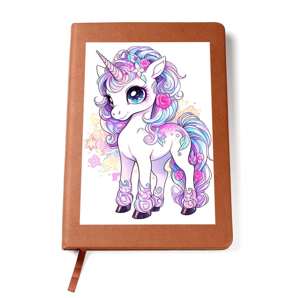 Cute Unicorn 076 - Vegan Leather Journal