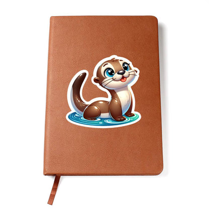 Cute Otter sticker 114 - Vegan Leather Journal