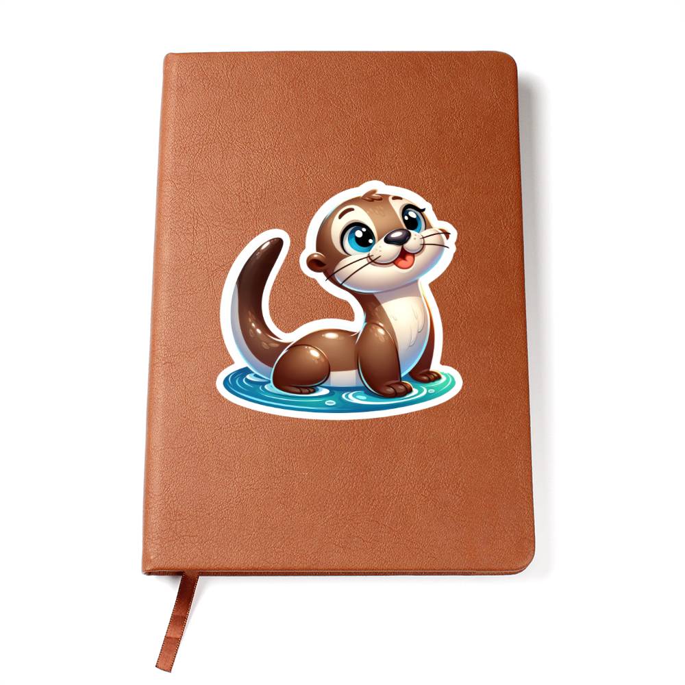 Cute Otter sticker 114 - Vegan Leather Journal