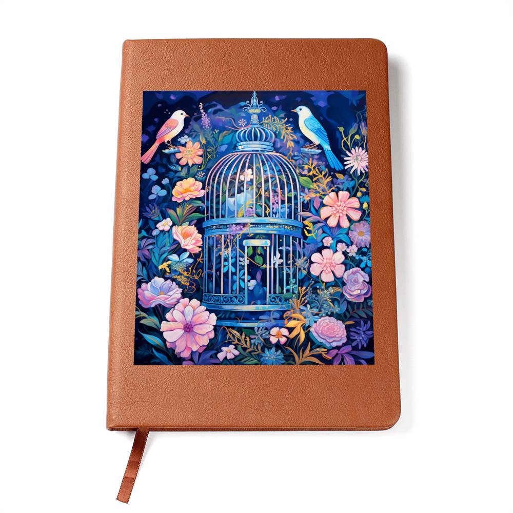 Birds And Floral Design 139 - Vegan Leather Journal