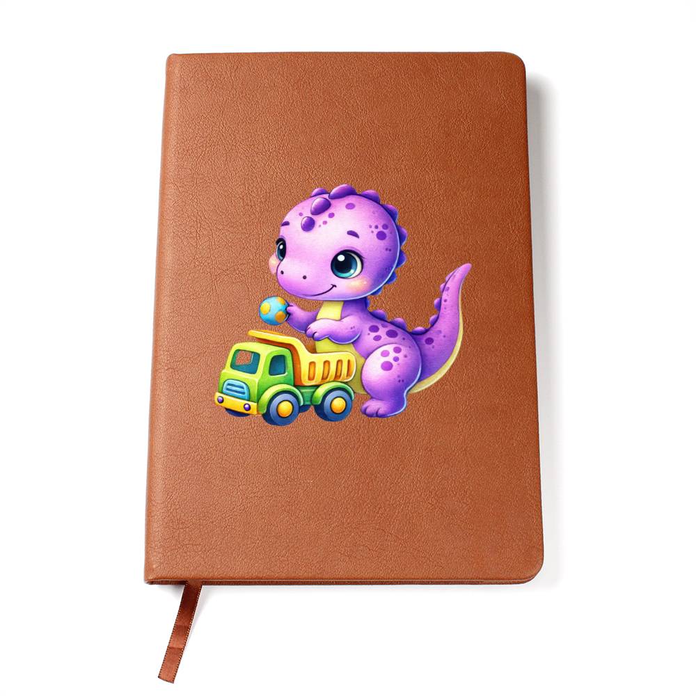 Colorful Baby Dinosaur 103 - Vegan Leather Journal