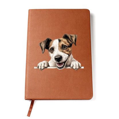 Parson Russell Terrier Peeking - Vegan Leather Journal
