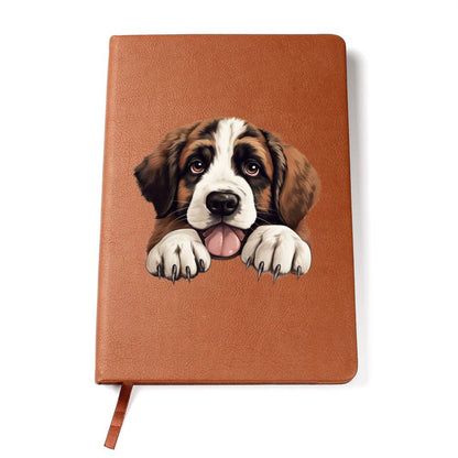 St. Bernard Peeking - Vegan Leather Journal