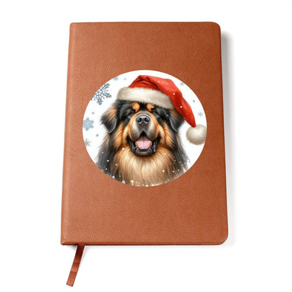Christmas Dog - Tibetan Mastiff - Vegan Leather Journal