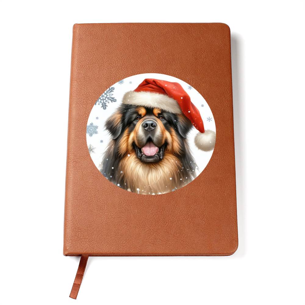 Christmas Dog - Tibetan Mastiff - Vegan Leather Journal