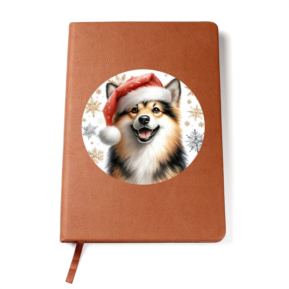 Christmas Dog - Norwegian Buhund - Vegan Leather Journal