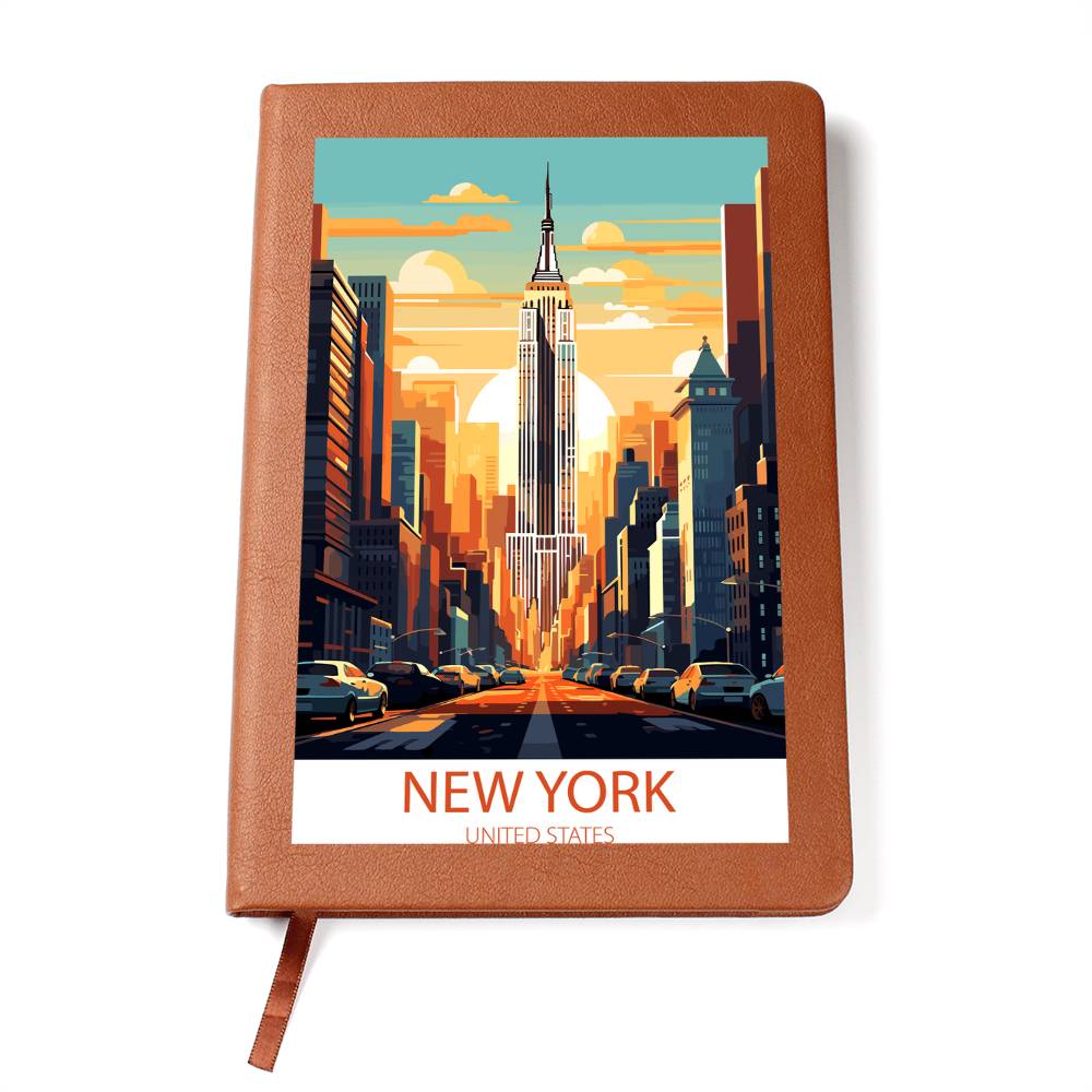 Famous Travel Destinations - New York City, United States - Vegan Leather Journal