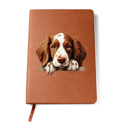 Welsh Springer Spaniel Peeking - Vegan Leather Journal