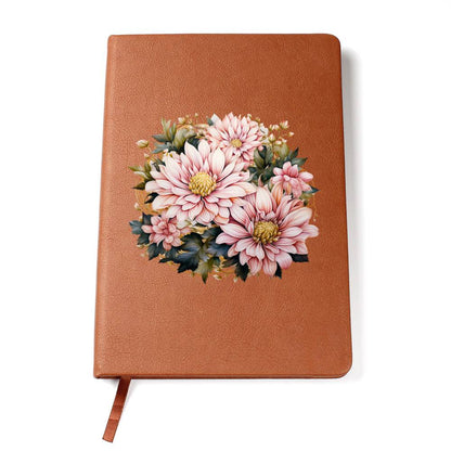 Floral Flower Wreath 090 - Vegan Leather Journal