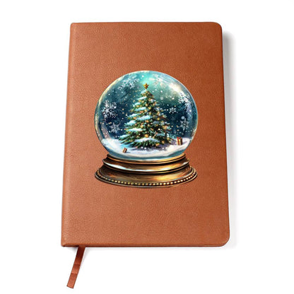 Watercolor Christmas Snow Globe 003 - Vegan Leather Journal