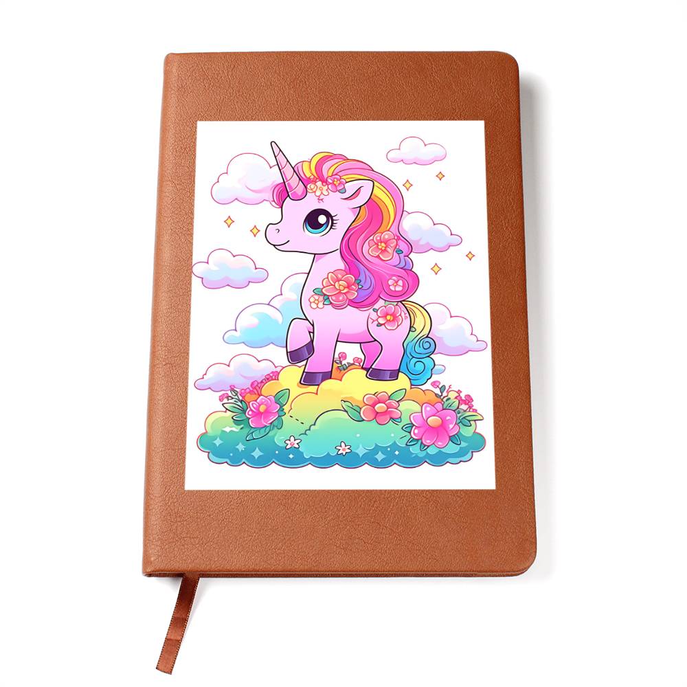 Cute Unicorn 109 - Vegan Leather Journal