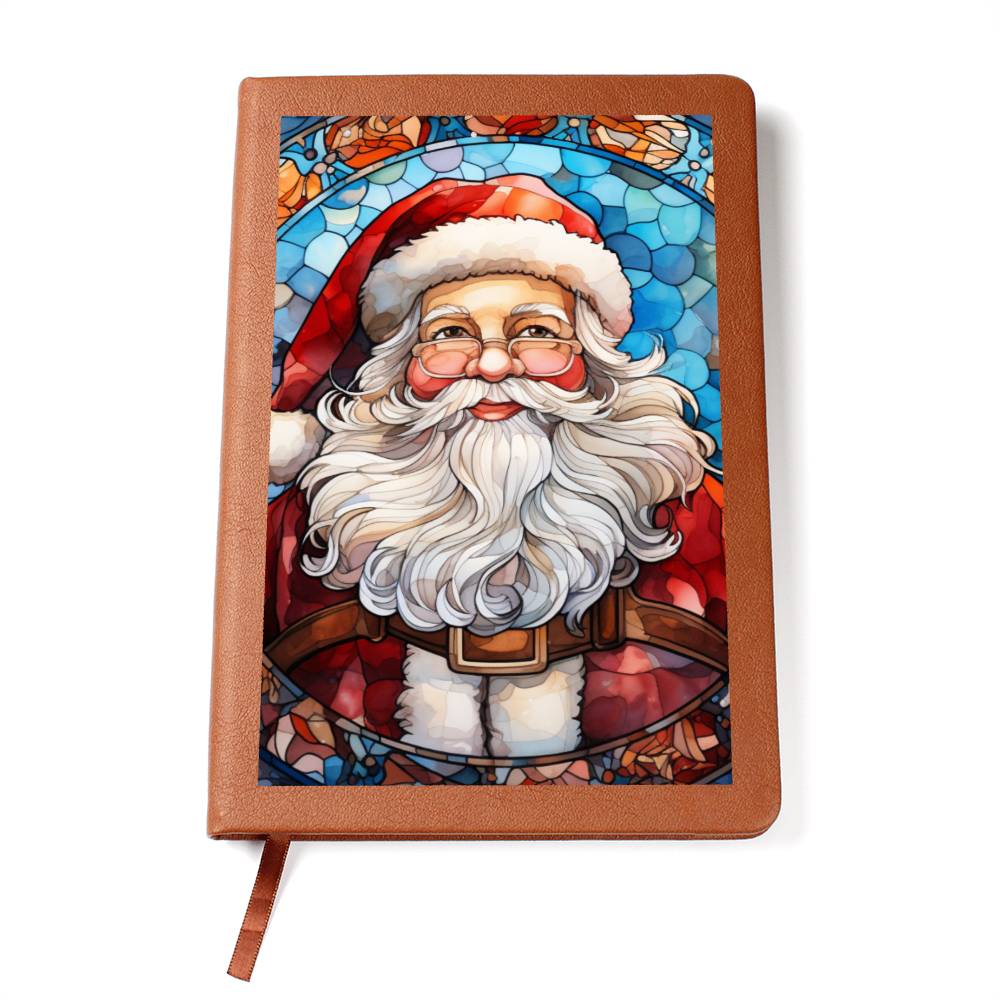 Christmas Stained Glass Design 013 - Vegan Leather Journal