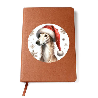 Christmas Dog - Greyhound - Vegan Leather Journal