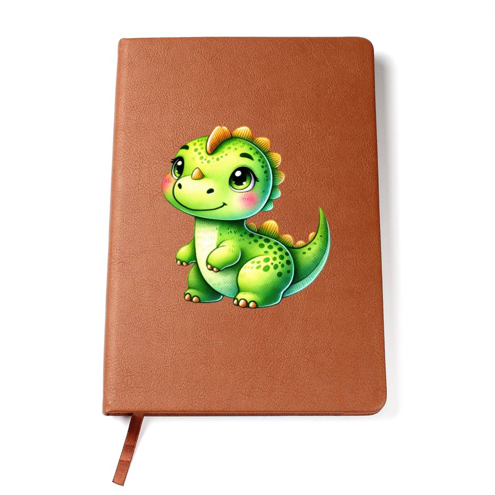 Colorful Baby Dinosaur 061 - Vegan Leather Journal