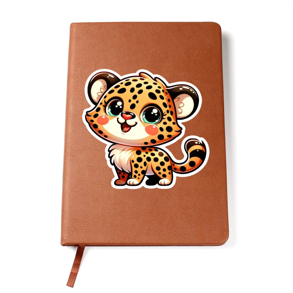 Cute Cheetah sticker 13 - Vegan Leather Journal