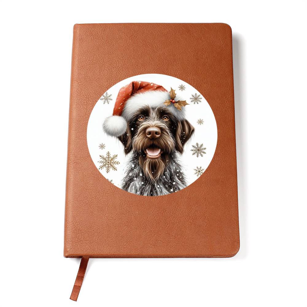 Christmas Dog - German Wirehaired Pointer - Vegan Leather Journal