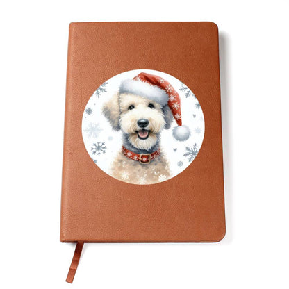 Christmas Dog - Bedlington Terrier - Vegan Leather Journal