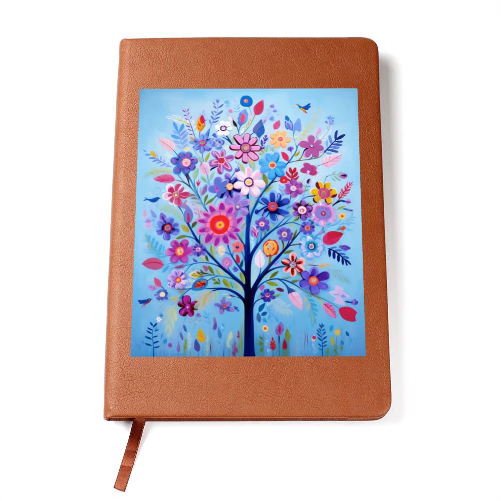 Birds And Floral Design 059 - Vegan Leather Journal