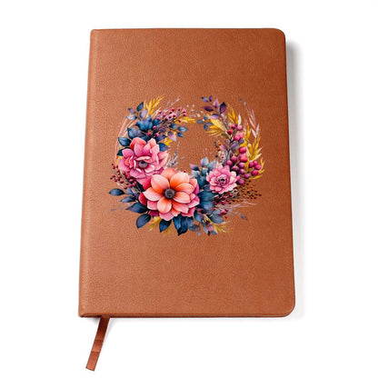 Floral Flower Wreath 032 - Vegan Leather Journal