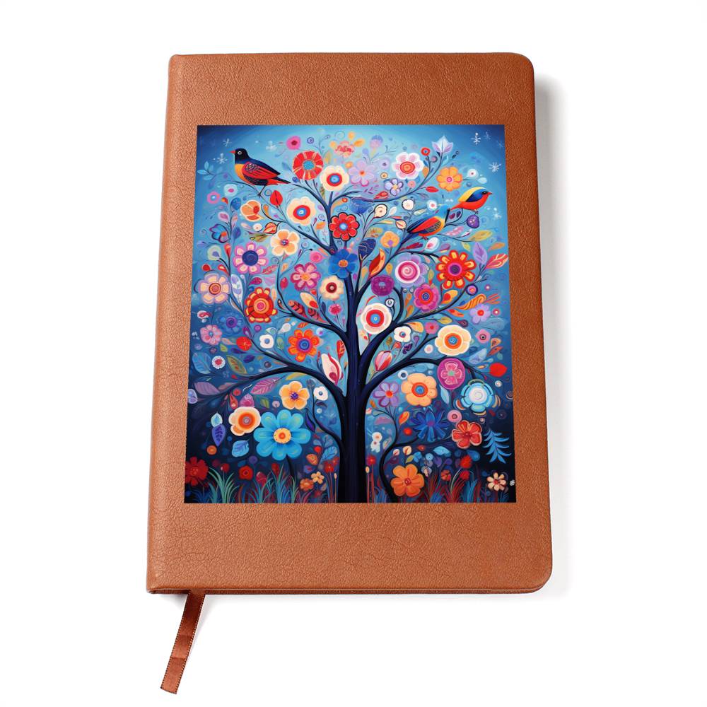 Birds And Floral Design 060 - Vegan Leather Journal