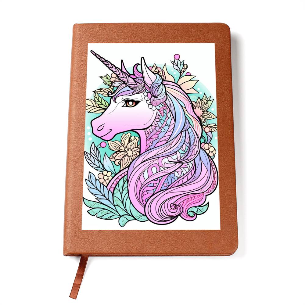 Cute Unicorn 090 - Vegan Leather Journal