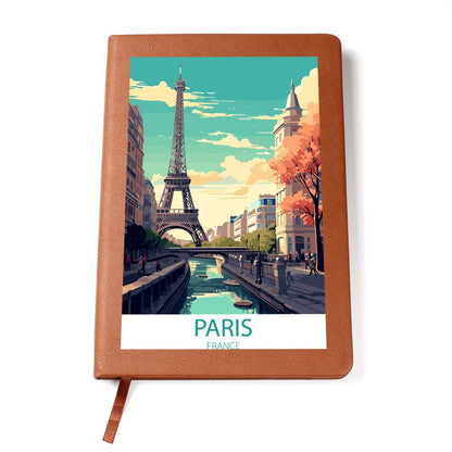 Famous Travel Destinations - Paris, France - Vegan Leather Journal