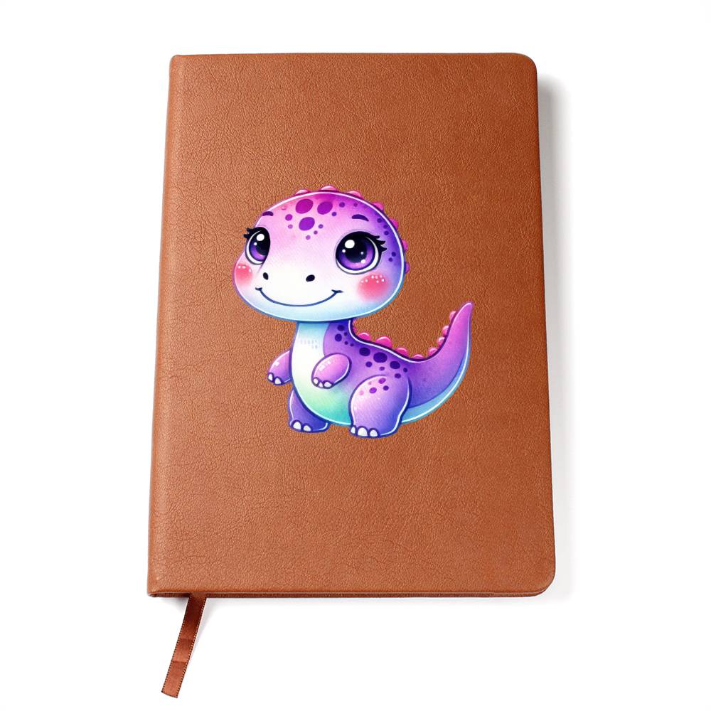 Colorful Baby Dinosaur 065 - Vegan Leather Journal