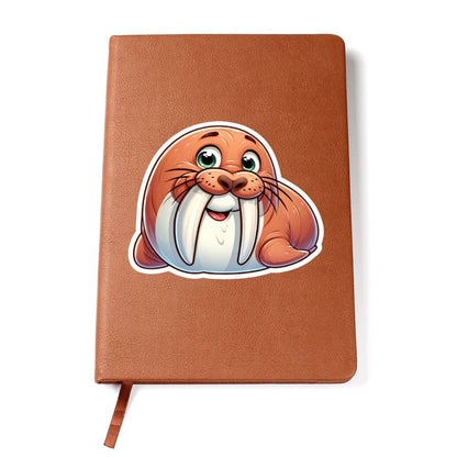 Cute Walrus sticker 211 - Vegan Leather Journal