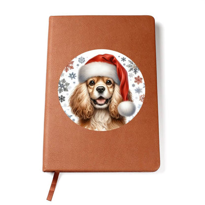 Christmas Dog - American Cocker Spaniel - Vegan Leather Journal