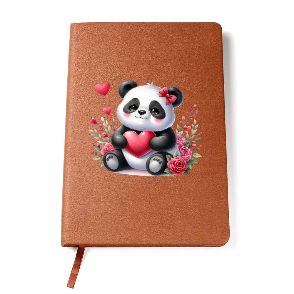 Valentine's Day Panda 019 - Vegan Leather Journal