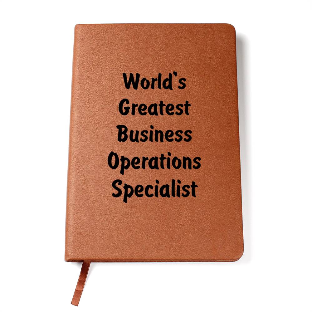 World's Greatest Business Operations Specialist v1 - Vegan Leather Journal