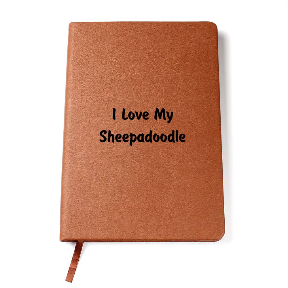 Love My Sheepadoodle v4 - Vegan Leather Journal