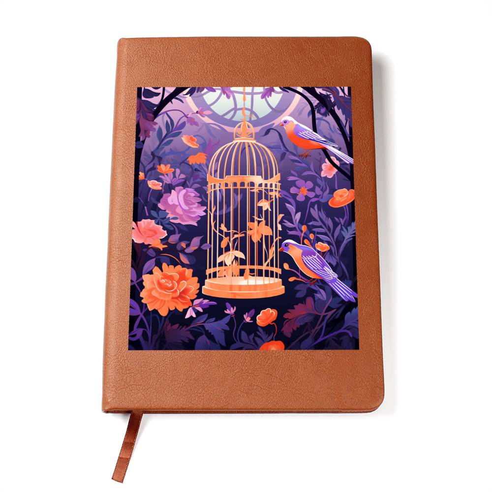 Birds And Floral Design 149 - Vegan Leather Journal