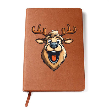 Funny Reindeer Face 01 - Vegan Leather Journal