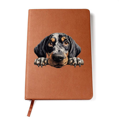 Bluetick Coonhound Peeking - Vegan Leather Journal